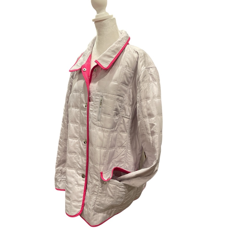 Quilted Reversible Jacket Pink/Taupe L/XL Cottagecore Utility Lightweight Layer - Picture 9 of 11